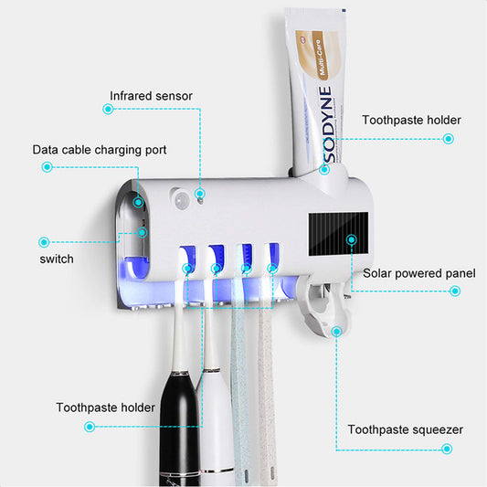 Automatic Toothpaste Squeezer Intelligent UV Toothbrush Sterilizer Toothpaste Rack