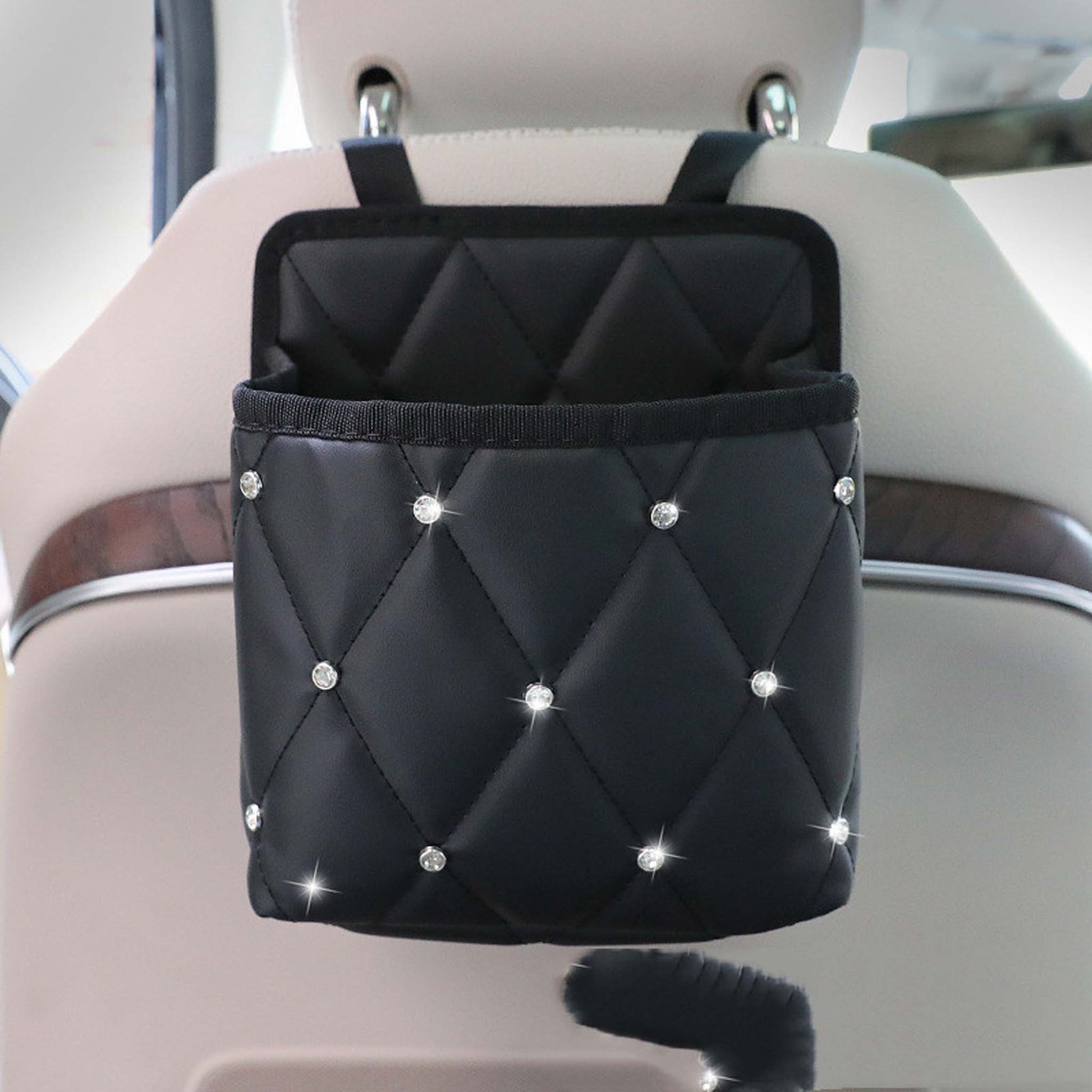 Smaller Diamond Car Organizer Seat Strap Storage