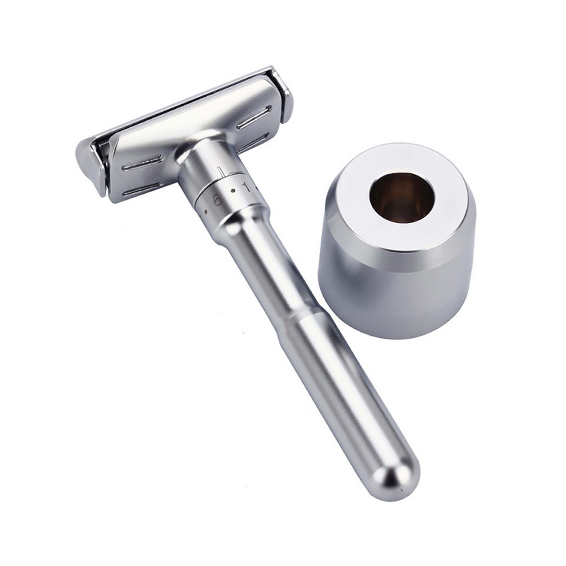 Men's Modern Manual Old-Fashioned Razor silver