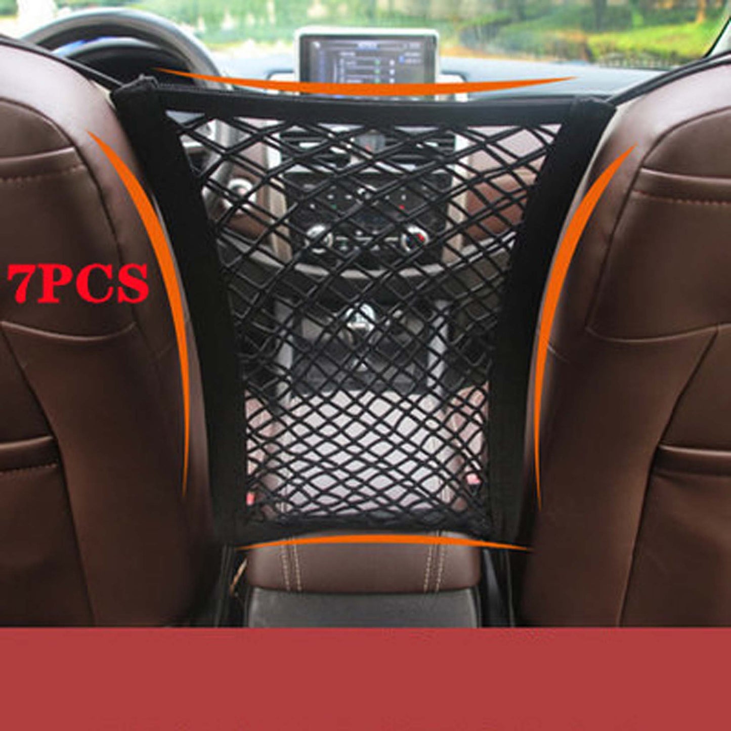 7 piece Car Storage Net Seat Strap