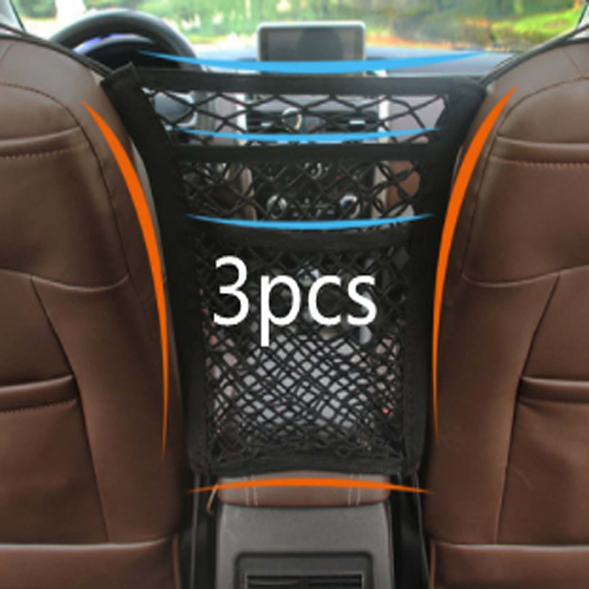  3 piece Car Storage Net Seat Strap