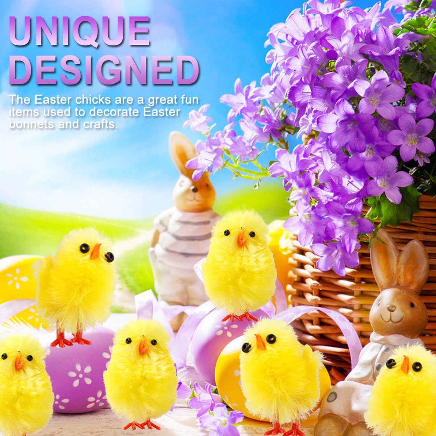 Easter Chick Decorations 60pcs 3cm High